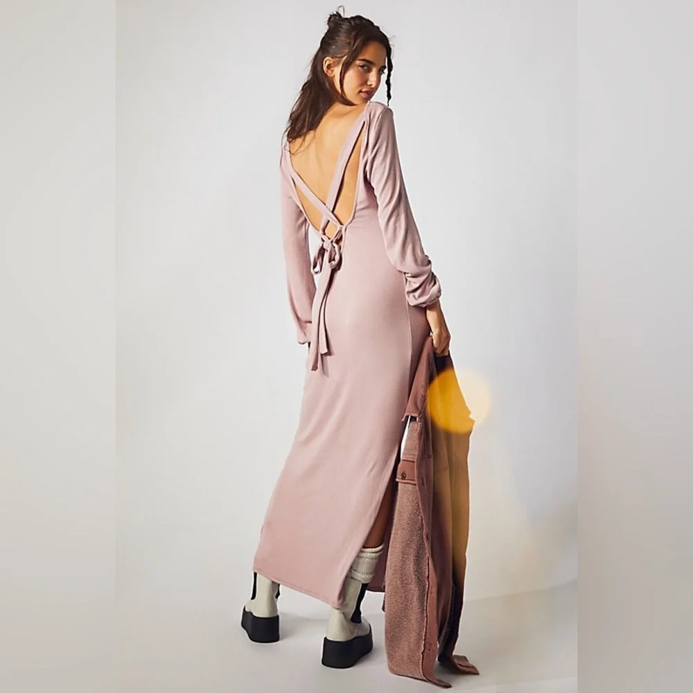 Free People Beach Luna midi dress Russet Orange XS $98 - Picture 6 of 6